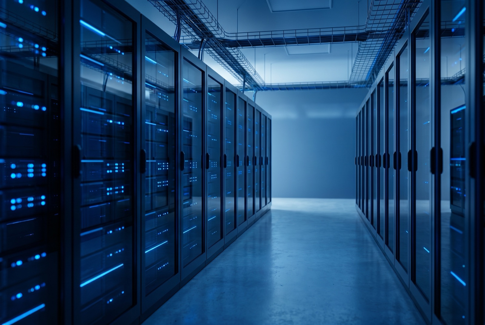 Data center corporativo con racks de servidores